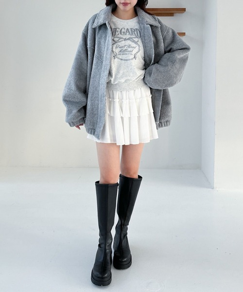 Heather（ヘザー）の「コットンフリルミニスカート　283774（スカート・レディース・オフホワイト/ブラック・FREE）」の4枚目の写真