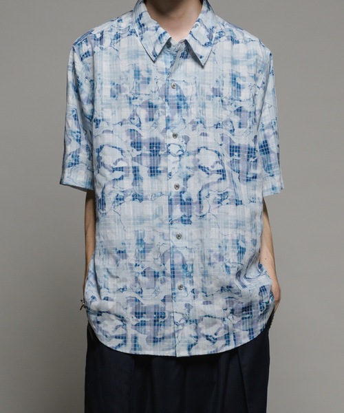 CASPER JOHN(キャスパージョン)の「Various loose shirts -double pattern- /バリアスルーズシャツ -ダブルパターン-(シャツ/ブラウス・メンズ・ブルー/ベージュ/ネイビー/ホワイト/ライトグレー/サックスブルー・X-SMALL/SMALL/MEDIUM/LARGE)」の1枚目の写真