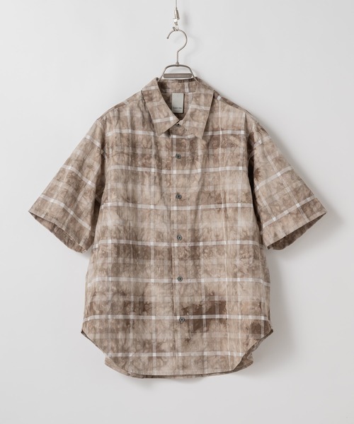 CASPER JOHN(キャスパージョン)の「Various loose shirts -double pattern- /バリアスルーズシャツ -ダブルパターン-(シャツ/ブラウス・メンズ・ブルー/ベージュ/ネイビー/ホワイト/ライトグレー/サックスブルー・X-SMALL/SMALL/MEDIUM/LARGE)」の7枚目の写真