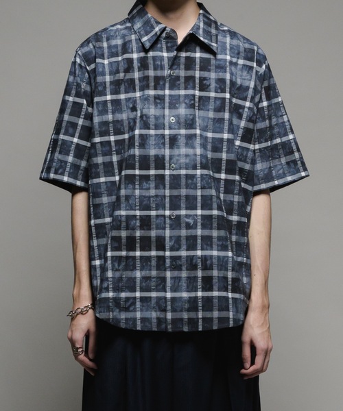 CASPER JOHN(キャスパージョン)の「Various loose shirts -double pattern- /バリアスルーズシャツ -ダブルパターン-(シャツ/ブラウス・メンズ・ブルー/ベージュ/ネイビー/ホワイト/ライトグレー/サックスブルー・X-SMALL/SMALL/MEDIUM/LARGE)」の14枚目の写真