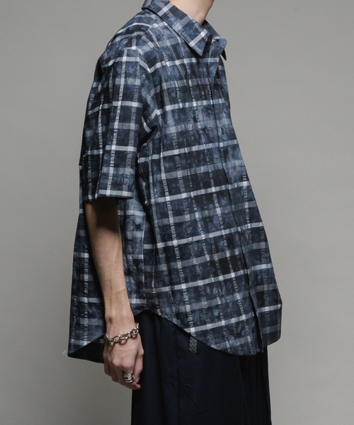 CASPER JOHN(キャスパージョン)の「Various loose shirts -double pattern- /バリアスルーズシャツ -ダブルパターン-(シャツ/ブラウス・メンズ・ブルー/ベージュ/ネイビー/ホワイト/ライトグレー/サックスブルー・X-SMALL/SMALL/MEDIUM/LARGE)」の15枚目の写真