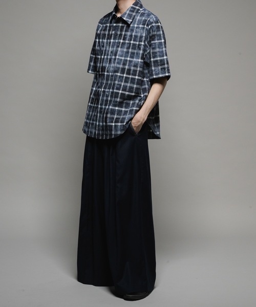 CASPER JOHN(キャスパージョン)の「Various loose shirts -double pattern- /バリアスルーズシャツ -ダブルパターン-(シャツ/ブラウス・メンズ・ブルー/ベージュ/ネイビー/ホワイト/ライトグレー/サックスブルー・X-SMALL/SMALL/MEDIUM/LARGE)」の18枚目の写真