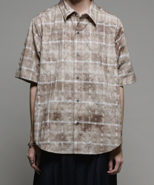 CASPER JOHN(キャスパージョン)の「Various loose shirts -double pattern- /バリアスルーズシャツ -ダブルパターン-(シャツ/ブラウス・メンズ・ブルー/ベージュ/ネイビー/ホワイト/ライトグレー/サックスブルー・X-SMALL/SMALL/MEDIUM/LARGE)」の8枚目の写真