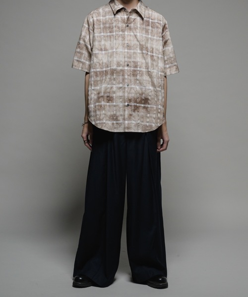 CASPER JOHN(キャスパージョン)の「Various loose shirts -double pattern- /バリアスルーズシャツ -ダブルパターン-(シャツ/ブラウス・メンズ・ブルー/ベージュ/ネイビー/ホワイト/ライトグレー/サックスブルー・X-SMALL/SMALL/MEDIUM/LARGE)」の11枚目の写真