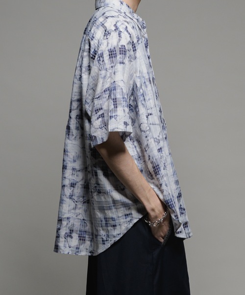 CASPER JOHN(キャスパージョン)の「Various loose shirts -double pattern- /バリアスルーズシャツ -ダブルパターン-(シャツ/ブラウス・メンズ・ブルー/ベージュ/ネイビー/ホワイト/ライトグレー/サックスブルー・X-SMALL/SMALL/MEDIUM/LARGE)」の21枚目の写真