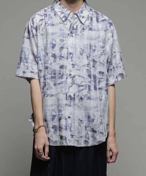 CASPER JOHN(キャスパージョン)の「Various loose shirts -double pattern- /バリアスルーズシャツ -ダブルパターン-(シャツ/ブラウス・メンズ・ブルー/ベージュ/ネイビー/ホワイト/ライトグレー/サックスブルー・X-SMALL/SMALL/MEDIUM/LARGE)」の20枚目の写真