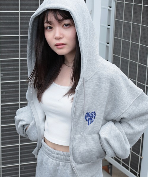 セール】【85】【セットアップ】ショート丈 ジップパーカー