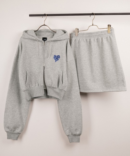 セール】【85】【セットアップ】ショート丈 ジップパーカー