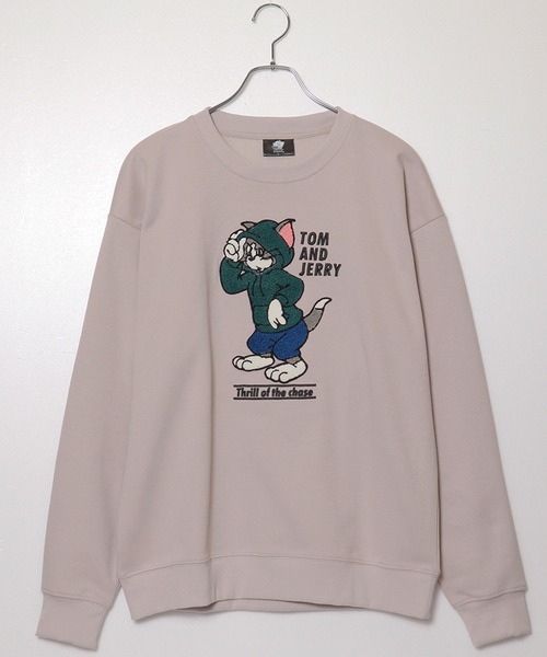 Tom&Jerry(トムアンドジェリー)の「【TOM & JERRY/トムとジェリー】ユニセックス ダンボールスウェット/袖2本ライン/さがら刺繍/アップリケ刺繍(スウェット・レディース・ホワイト系3/ホワイト系1/サックスブルー系1/ホワイト系2/ブルーグリーン/ベージュ系1/ブラック系3/ブラック系2/ブラック系1/サックスブルー系2/ベージュ系2/ホワイト系4・M/LL/L)」の21枚目の写真