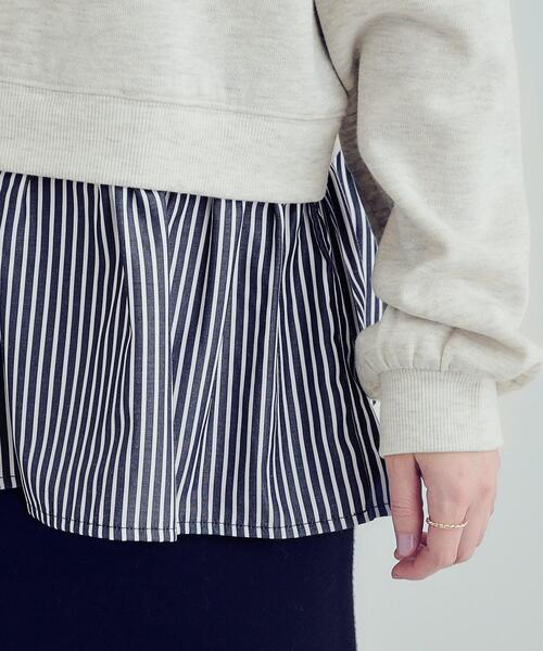 Cutie Blonde(キューティーブロンド)の「【あったか】裾レイヤード風裏起毛スウェット(スウェット・レディース・ライトグレー/ブラック・01/02/03/04)」の16枚目の写真