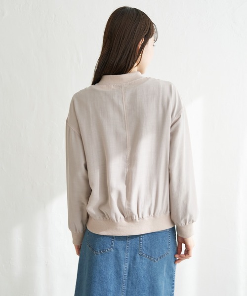 ikka（イッカ）の「【雑誌InRed5月号掲載】シアーリブブルゾン【親子コーデ】（ブルゾン・レディース・ミント/ベージュ/モカ/チャコールグレー・M/L/S）」の9枚目の写真