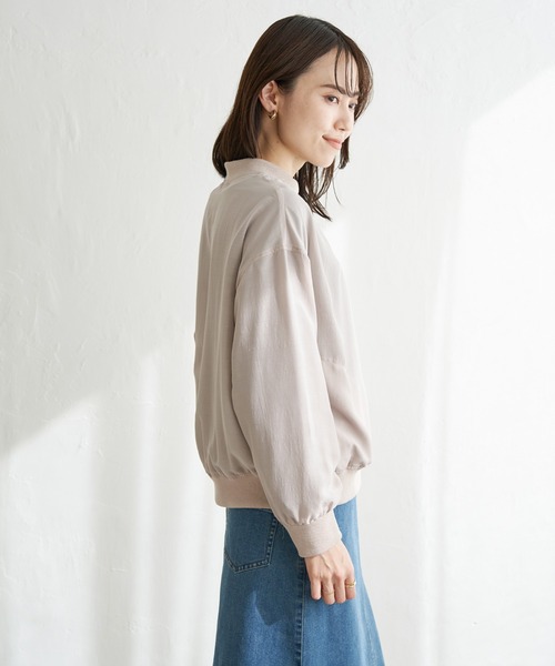 ikka（イッカ）の「【雑誌InRed5月号掲載】シアーリブブルゾン【親子コーデ】（ブルゾン・レディース・ミント/ベージュ/モカ/チャコールグレー・M/L/S）」の10枚目の写真