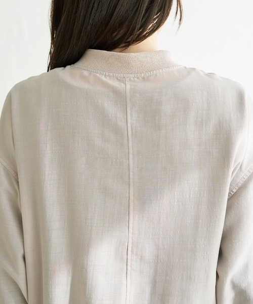 ikka（イッカ）の「【雑誌InRed5月号掲載】シアーリブブルゾン【親子コーデ】（ブルゾン・レディース・ミント/ベージュ/モカ/チャコールグレー・M/L/S）」の15枚目の写真