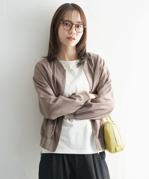 ikka（イッカ）の「【雑誌InRed5月号掲載】シアーリブブルゾン【親子コーデ】（ブルゾン・レディース・ミント/ベージュ/モカ/チャコールグレー・M/L/S）」の22枚目の写真