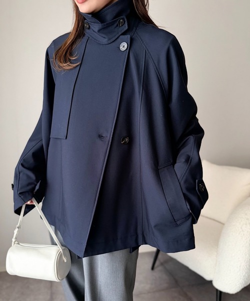 ANGIE（アンジー）の「ショート トレンチコート（トレンチコート・レディース・ベージュ/ライトベージュ/キャメル/ネイビー・FREE）」の19枚目の写真