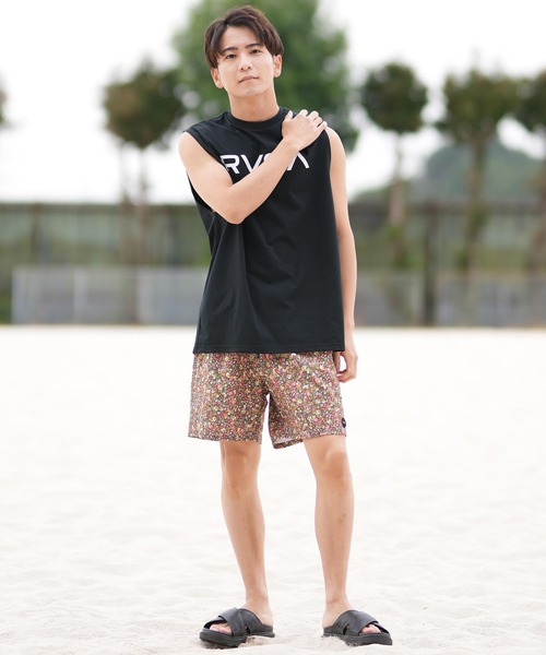 RVCA ブラック 水着・ラッシュガード セット RVCA ルーカ 水着 ラッシュガード 半袖 Tシャツ メンズ ロゴ