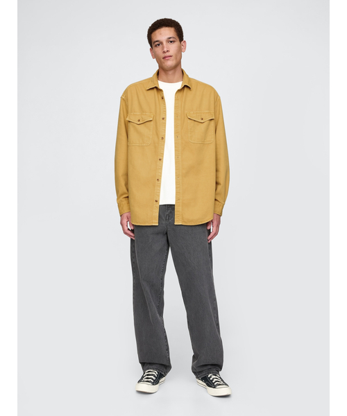 GAP（ギャップ）の「ウルトラソフト デニム ビッグシャツ（シャツ/ブラウス・メンズ・カーキ/ブルー/マスタード・XS/L/M/S/XL）」の7枚目の写真
