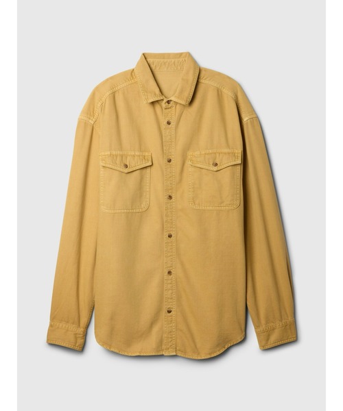 GAP（ギャップ）の「ウルトラソフト デニム ビッグシャツ（シャツ/ブラウス・メンズ・カーキ/ブルー/マスタード・XS/L/M/S/XL）」の4枚目の写真