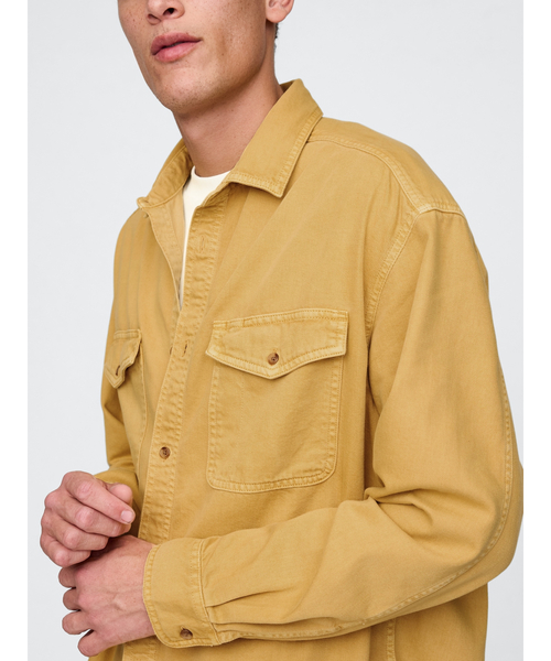 GAP（ギャップ）の「ウルトラソフト デニム ビッグシャツ（シャツ/ブラウス・メンズ・カーキ/ブルー/マスタード・XS/L/M/S/XL）」の8枚目の写真