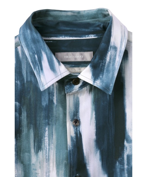 HIGH STREET(ハイストリート)の「HIGH STREET∴ハイテンションFlow paintingプリントシャツ(シャツ/ブラウス・メンズ・ネイビー/ワイン・S/LL/L/M)」の16枚目の写真