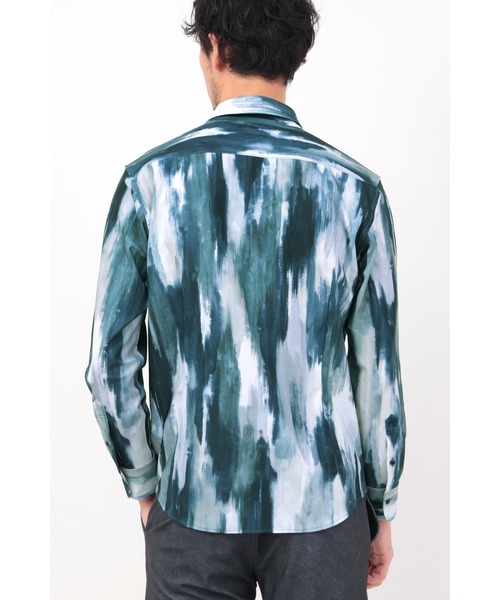 HIGH STREET(ハイストリート)の「HIGH STREET∴ハイテンションFlow paintingプリントシャツ(シャツ/ブラウス・メンズ・ネイビー/ワイン・S/LL/L/M)」の6枚目の写真
