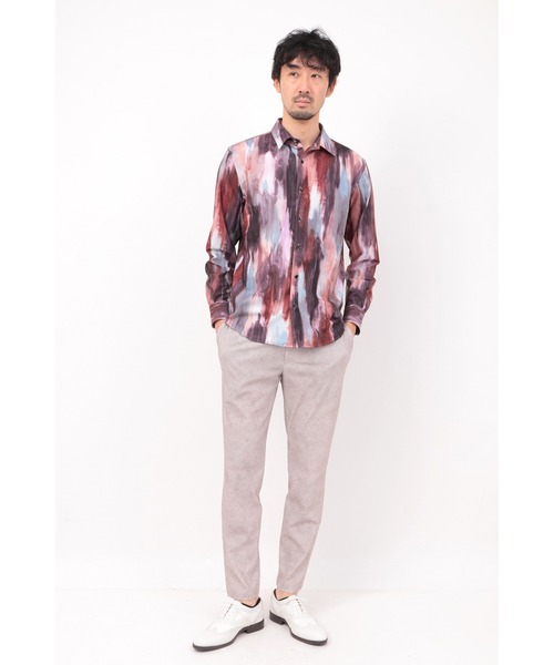 ハイストリート（HIGH STREET）/HIGH STREET∴ハイテンションFlow paintingプリントシャツ セール】HIGH STREET∴ハイテンションFlow paintingプリントシャツ