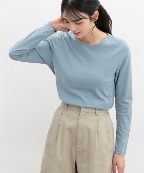 Honeys(ハニーズ)の「オーガニッククルーT(Tシャツ/カットソー・レディース・イエロー/ライトブルー/ピンク/パープル・L/S/M/LL)」の7枚目の写真