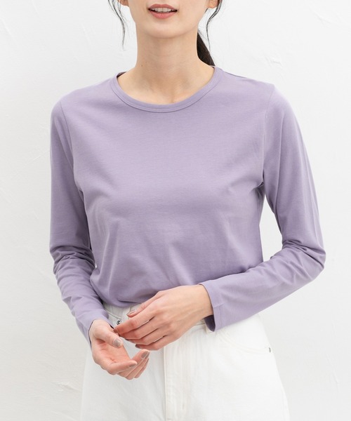 Honeys(ハニーズ)の「オーガニッククルーT(Tシャツ/カットソー・レディース・イエロー/ライトブルー/ピンク/パープル・L/S/M/LL)」の14枚目の写真