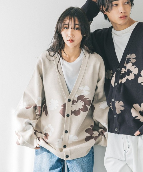 LOWRYS FARM（ローリーズファーム）の「ガラジャガードカーデ　321143（カーディガン/ボレロ・メンズ・ブラック/ベージュ/ネイビー/ピンク・FREE）」の3枚目の写真