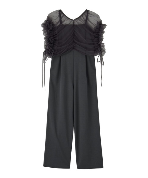 RANAN(ラナン)の「【2点セット】マルチWAYフリルチュールボレロセット(パンツドレス・レディース・ブラック/グレー/ブラック×ホワイト・LL/L/M)」の14枚目の写真