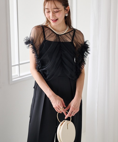 RANAN(ラナン)の「【2点セット】マルチWAYフリルチュールボレロセット(パンツドレス・レディース・ブラック/グレー/ブラック×ホワイト・LL/L/M)」の19枚目の写真