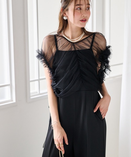 RANAN(ラナン)の「【2点セット】マルチWAYフリルチュールボレロセット(パンツドレス・レディース・ブラック/グレー/ブラック×ホワイト・LL/L/M)」の20枚目の写真