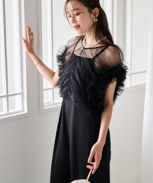 RANAN(ラナン)の「【2点セット】マルチWAYフリルチュールボレロセット(パンツドレス・レディース・ブラック/グレー/ブラック×ホワイト・LL/L/M)」の21枚目の写真