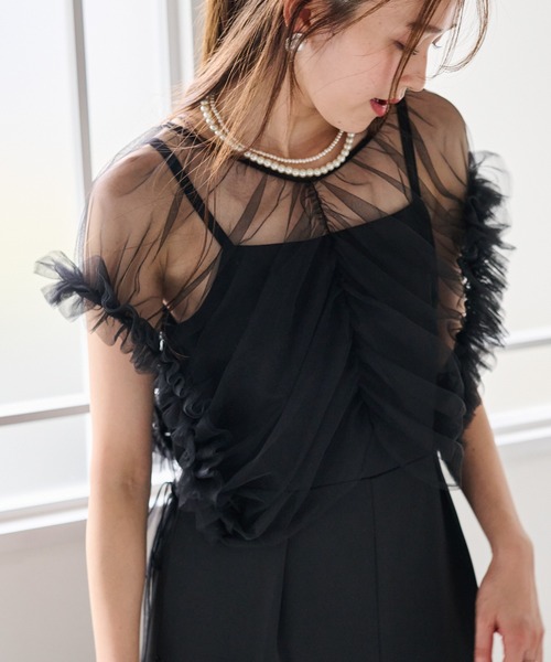 RANAN(ラナン)の「【2点セット】マルチWAYフリルチュールボレロセット(パンツドレス・レディース・ブラック/グレー/ブラック×ホワイト・LL/L/M)」の22枚目の写真