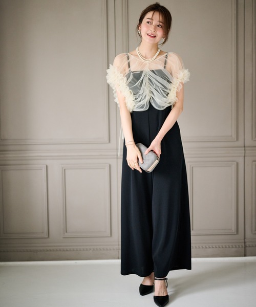 セール】【2点セット】マルチWAYフリルチュールボレロセット