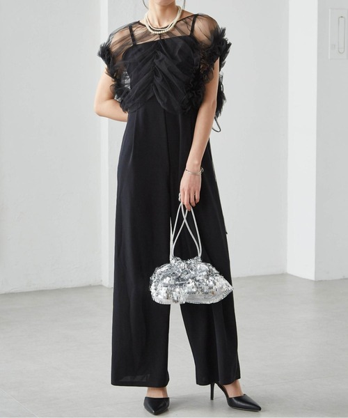 セール】【2点セット】マルチWAYフリルチュールボレロセット（パンツ