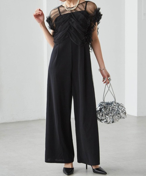 セール】【2点セット】マルチWAYフリルチュールボレロセット（パンツ