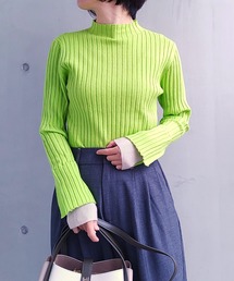 Q | 配色リブニット(ニット/セーター)