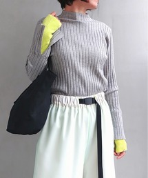 Q | 配色リブニット(ニット/セーター)