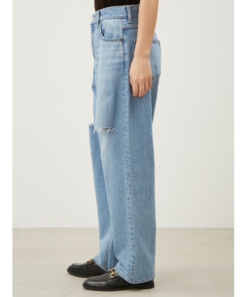 Mila Owen（ミラオーウェン）の「【WEB限定00サイズ】ワイドテーパードカットアウトデニムパンツ【ウォッシャブル】（デニムパンツ・レディース・ライトグレー/ライトブルー/ブラック/スカイブルー/ホワイト/ベージュ・00/0/1）」の18枚目の写真