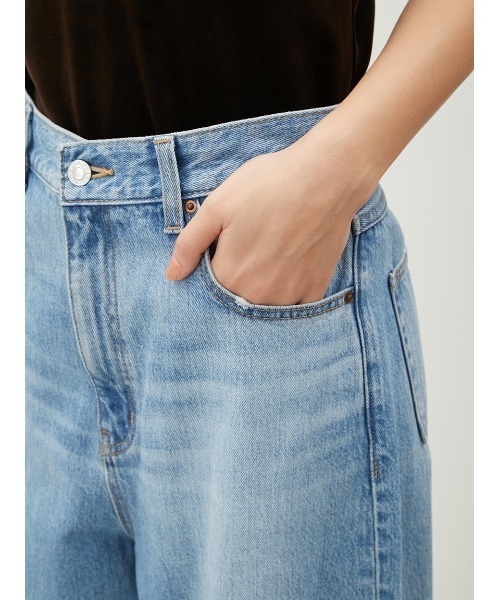 Mila Owen（ミラオーウェン）の「【WEB限定00サイズ】ワイドテーパードカットアウトデニムパンツ【ウォッシャブル】（デニムパンツ・レディース・ライトグレー/ライトブルー/ブラック/スカイブルー/ホワイト/ベージュ・00/0/1）」の21枚目の写真