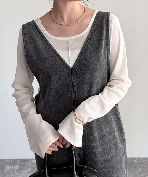 fredy emue(フレディエミュ)の「【haru企画】2WAYシアーフロッキートップス(Tシャツ/カットソー・レディース・ブラウン/オフホワイト/チャコールグレー・38)」の18枚目の写真