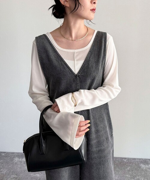 fredy emue(フレディエミュ)の「【haru企画】2WAYシアーフロッキートップス(Tシャツ/カットソー・レディース・ブラウン/オフホワイト/チャコールグレー・38)」の17枚目の写真