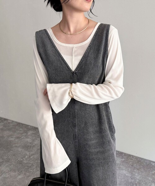 fredy emue(フレディエミュ)の「【haru企画】2WAYシアーフロッキートップス(Tシャツ/カットソー・レディース・ブラウン/オフホワイト/チャコールグレー・38)」の16枚目の写真