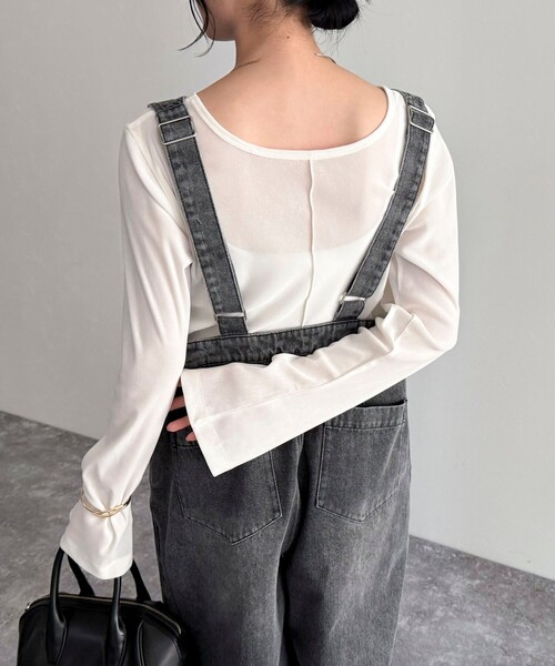 fredy emue(フレディエミュ)の「【haru企画】2WAYシアーフロッキートップス(Tシャツ/カットソー・レディース・ブラウン/オフホワイト/チャコールグレー・38)」の13枚目の写真