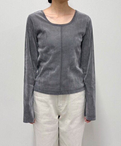 fredy emue(フレディエミュ)の「【haru企画】2WAYシアーフロッキートップス(Tシャツ/カットソー・レディース・ブラウン/オフホワイト/チャコールグレー・38)」の11枚目の写真