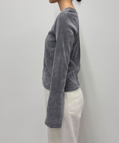 fredy emue(フレディエミュ)の「【haru企画】2WAYシアーフロッキートップス(Tシャツ/カットソー・レディース・ブラウン/オフホワイト/チャコールグレー・38)」の10枚目の写真