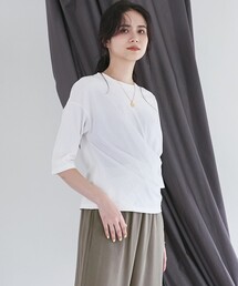 【SLOW/一部店舗限定】MVSコットン カシュクール 5分丈 Tシャツ