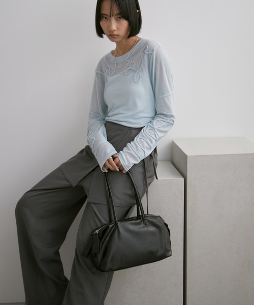 Aunt Marie's(アントマリーズ)の「アウトポケットボストンバッグ(ボストンバッグ・レディース・ブラック/アイボリー・FREE)」の16枚目の写真