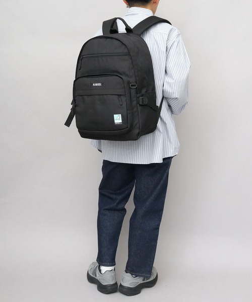 KANGOL(カンゴール)の「タブレット・PC専用スペース付き 2層式 ラウンドバックパック A4・B4・PC収納対応モデル(バックパック/リュック・メンズ・ブラック系その他/ブラック系その他2・FREE)」の16枚目の写真
